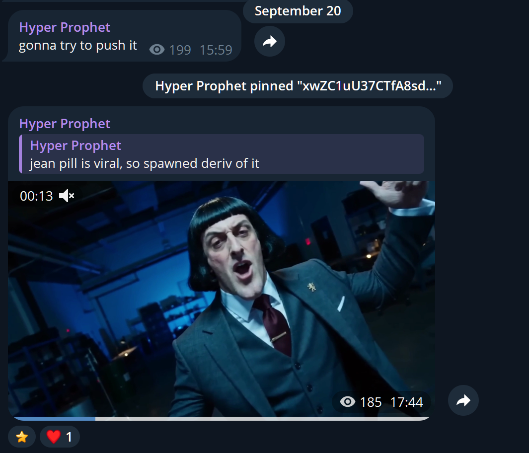 Telegram screenshot with the first mention of Nigel Batt